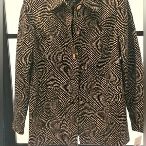 NWT PETITE!! Evan Picone Black/ Tan Swirl Blazer with pockets. Blk Silk Lining